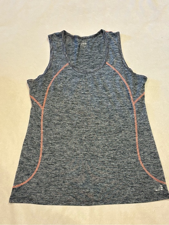bcg Tops - bcg Women's XL Activewear Sleeveless Tank Top Dark Gray Heather Orange Stitching